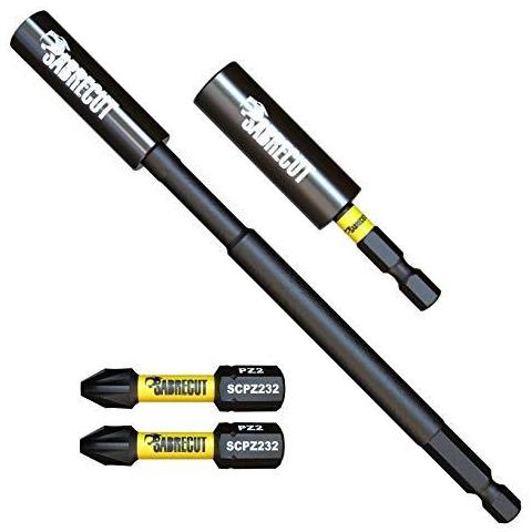 4 Pezzi Scrk1 60 Millimetri Magnetico E 152mm Professionale Impact Titolari Bit Con 2 X 32mm Pz2 Punte Cacciavite Impact Per Dewalt Milwaukee Makita Bosch E Altri - Foto 2