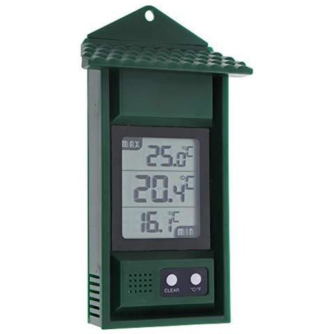 Digital Max Min Termometro - Monitor Max E Min Temperature Con Questo Pratico Serra Termometro Dellinterno Ed Esterno Facilmente Con Montaggio A Parete Massima Termometro Minimo - Foto 1