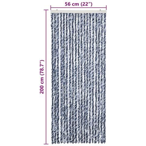 Zanzariera Blu e Bianco 56x200 cm Ciniglia - Foto 6