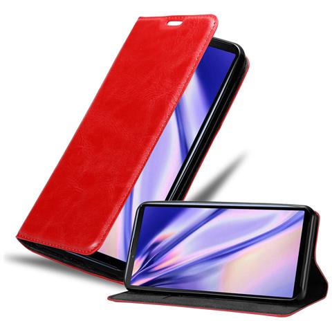 Custodia Compatibile Con Sony Xperia 10 Iii In Rosso Mela - Coperchio Protettiva Con Chiusura Magnetica, Funzione Stand E Tasca Per Le Carte - Foto 1