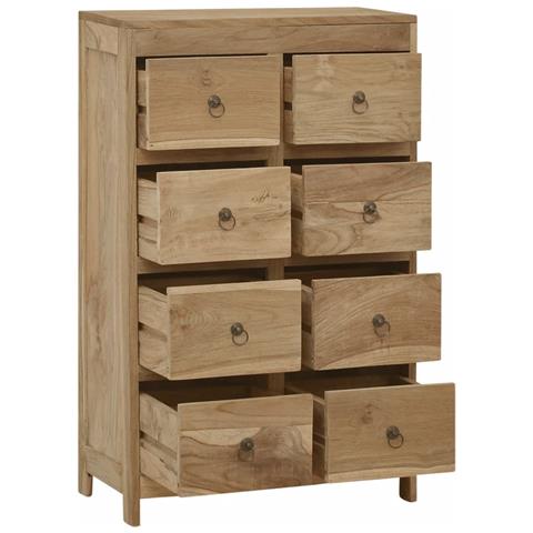 Cassettiera 55x30x90 Cm In Legno Massello Di Teak - Foto 9