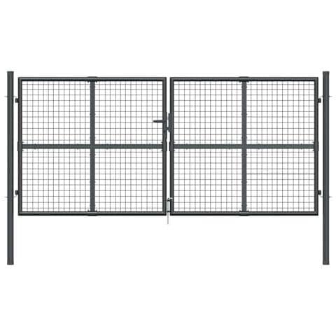 Cancello Da Giardino Rete Antracite 300x175 Cm Acciaio Zincato - Foto 2