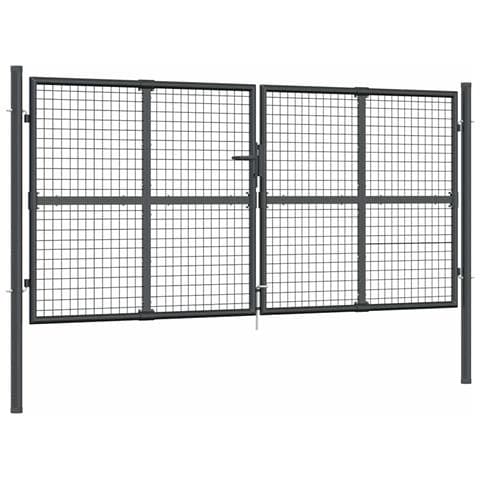Cancello Da Giardino Rete Antracite 300x175 Cm Acciaio Zincato - Foto 1