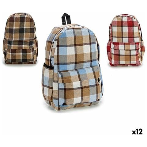 Zaino Scuola Quadri 13 X 45 X 31 Cm (12 Unità) - Foto 1