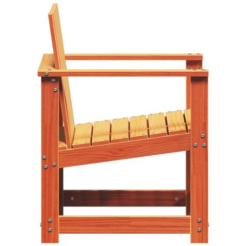 Set Salotto da Giardino 3 pz Marrone Cera Legno Massello Pino - Foto 2