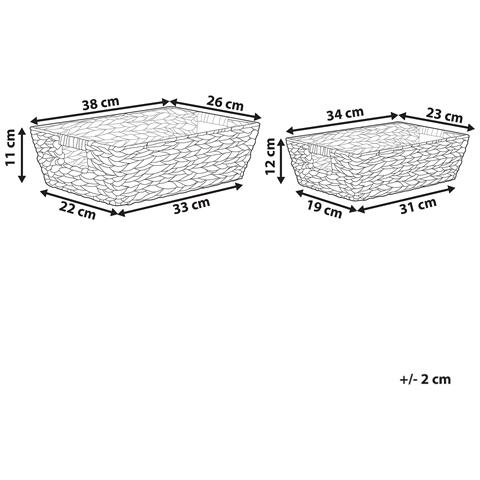 Set Di 2 Cestini Pandz Vimini Marrone Scuro - Foto 10