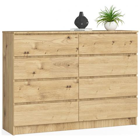 Cassettiera K140, 8 cassetti, 138x40x99 cm, Colore Quercia Artisan - Foto 1