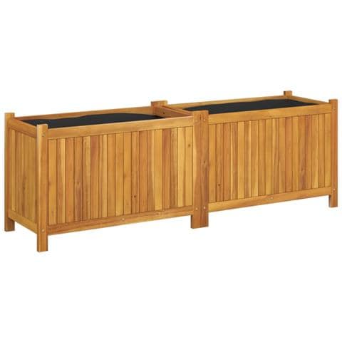 Fioriera Giardino Con Rivestimento 153x38,5x50 Massello Acacia - Foto 2