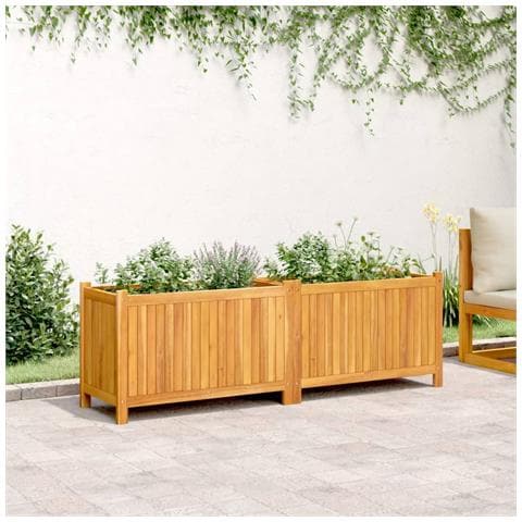Fioriera Giardino Con Rivestimento 153x38,5x50 Massello Acacia - Foto 3