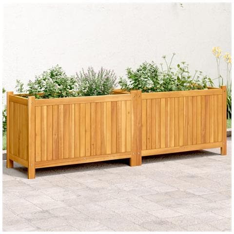 Fioriera Giardino Con Rivestimento 153x38,5x50 Massello Acacia - Foto 1