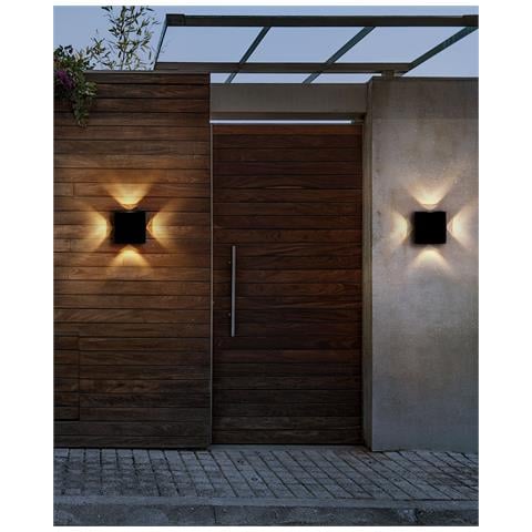 Set Di 2 Luci Da Parete Da Giardino A Led Ramapo Nero - Foto 1