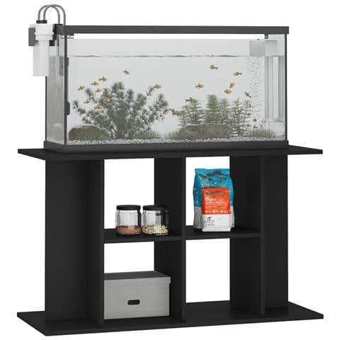 Supporto per Acquario 100x40x60 cm in Legno Multistrato Nero - Foto 2