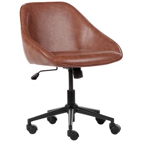 Sedia Da Scrivania Bardsdale Pelle Sintetica Marrone - Foto 2