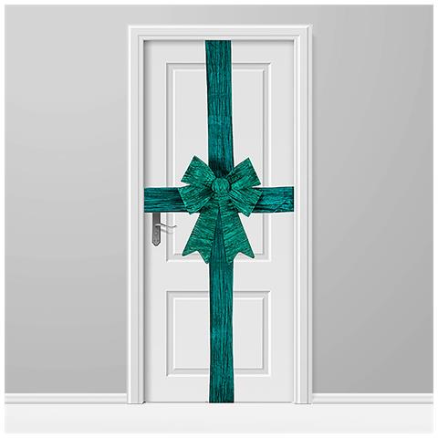 Fiocco Natalizio Verde Fuoriporta Decorazione Di Natale 49x52cm Addobbo Da Porta - Foto 4