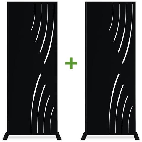 Set Di 2 Pannelli Decorativi Veleta Nero H.160cm Modelli Lato Destro - Foto 1