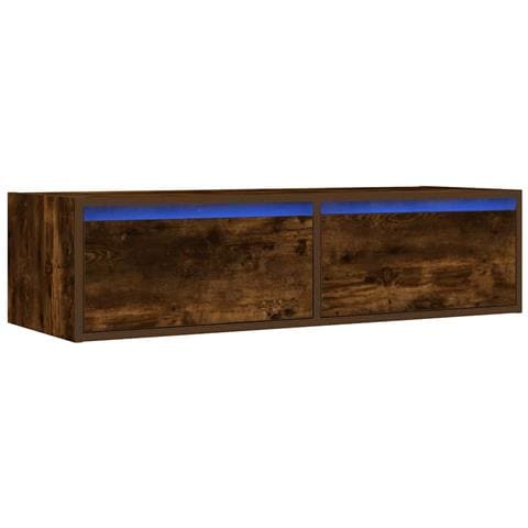 Mobile Porta TV con Luci LED Rovere Fumo 100X35,5x25 cm - Foto 10