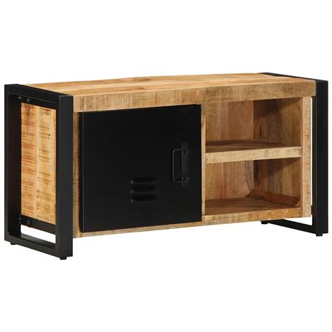 Mobile Porta Tv 80x30x40 Cm In Legno Massello Di Mango Grezzo - Foto 1