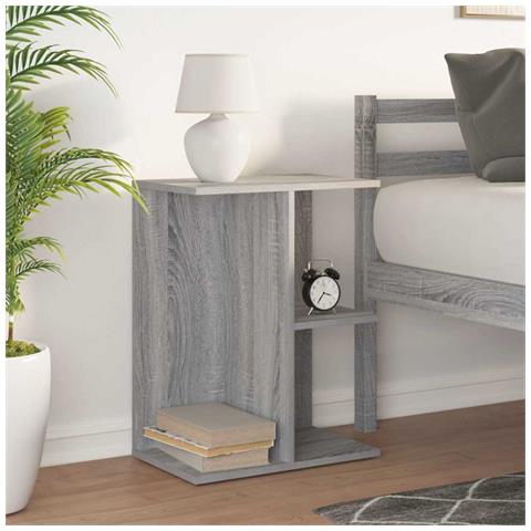 Comodino Grigio Sonoma 46,5x29x61 Cm In Legno Multistrato - Foto 3