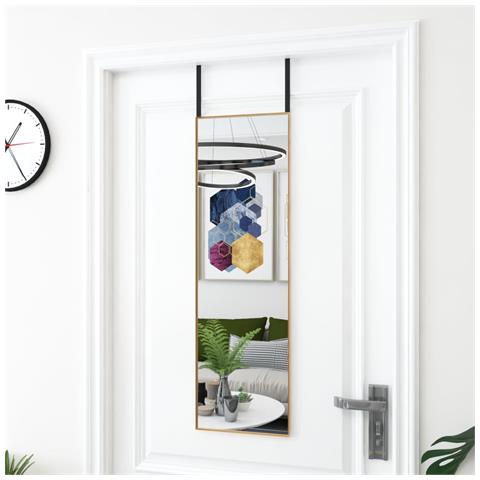 Specchio Da Porta Oro 30x100 Cm In Vetro E Alluminio - Foto 4