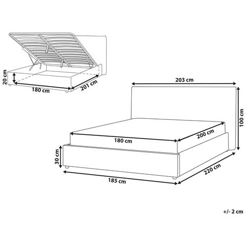 Letto Contenitore Bouclé Lavaur 180 X 200 Cm Tortora - Foto 8