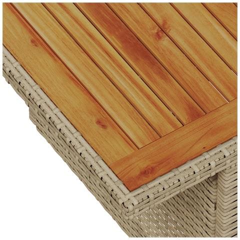 Set Divano Giardino 9 Pezzi con Cuscini Beige Rattan Polietilene Acacia, Divano Giardino per 2 Persone con Cuscini Beige Rattan Polietilene - Foto 9