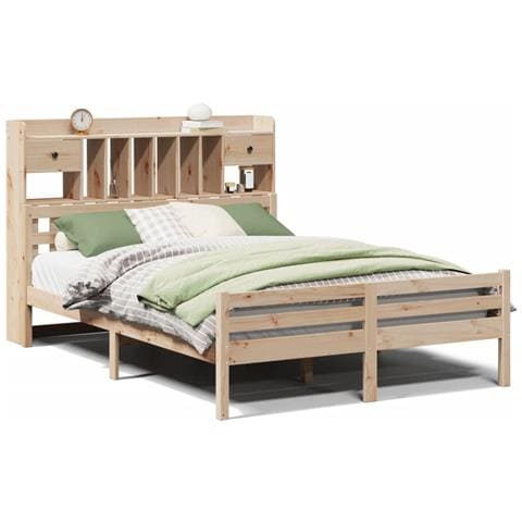 Letto Libreria senza Materasso 140x200 cm in Legno di Pino - Foto 1