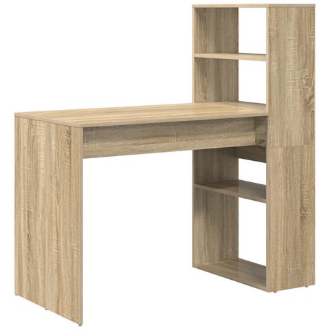Scrivania con Storage Rovere Sonoma 113x54x120 cm Legno Ingegnerizzato - Foto 1
