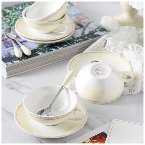 Set Di Tazze E Piattini Con Cucchiai 4 Pezzi 160ml - Foto 2