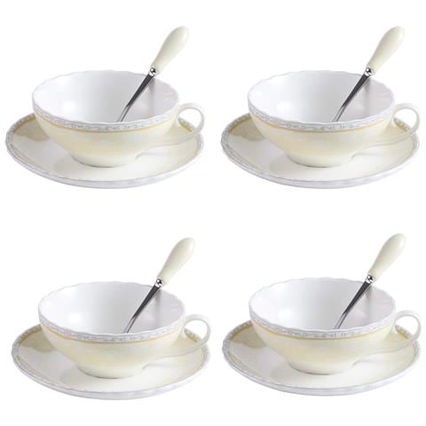 Set Di Tazze E Piattini Con Cucchiai 4 Pezzi 160ml - Foto 1