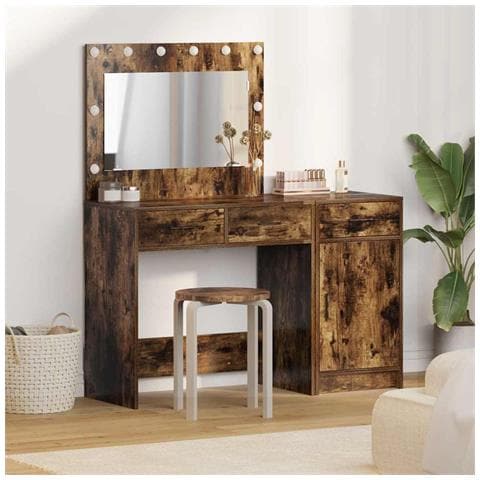 Tavolo da Trucco con cassetto 2 pcs Marrone 40 x 41 x 75 cm - Foto 2