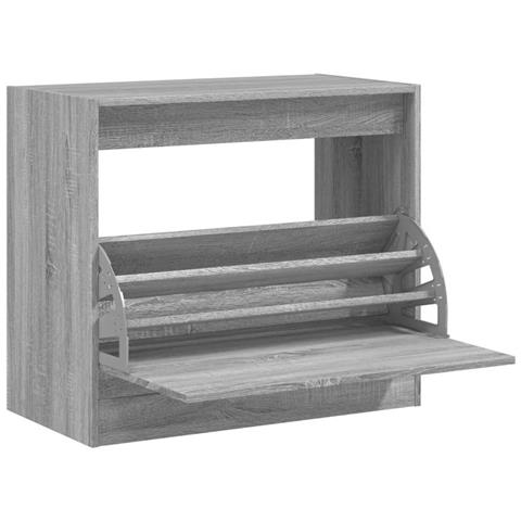 Scarpiera Grigio Sonoma 80x42x69 cm in Legno Multistrato - Foto 1