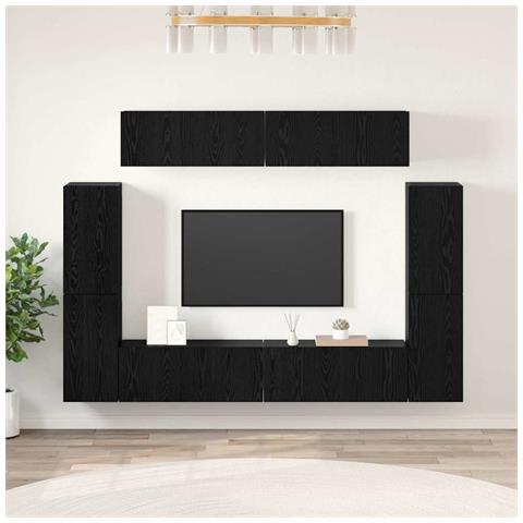 Set mobile TV 8 pcs Rovere nero 80 x 30 x 30.5 cm - Foto 2