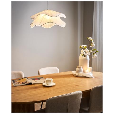 Lampadario Pungwe Tessuto Bianco - Foto 1