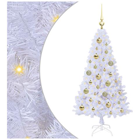 Albero di Natale artificiale Bianco 120 cm PVC e Acciaio - Foto 1