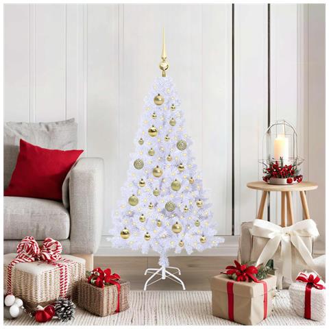 Albero di Natale artificiale Bianco 120 cm PVC e Acciaio - Foto 2