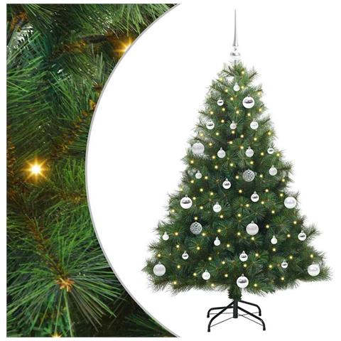 Albero di Natale artificiale con 150 LED Verde 150 cm PE e PVC - Foto 1