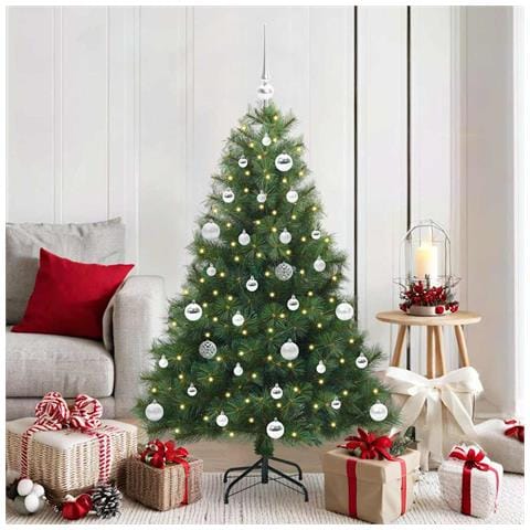 Albero di Natale artificiale con 150 LED Verde 150 cm PE e PVC - Foto 2