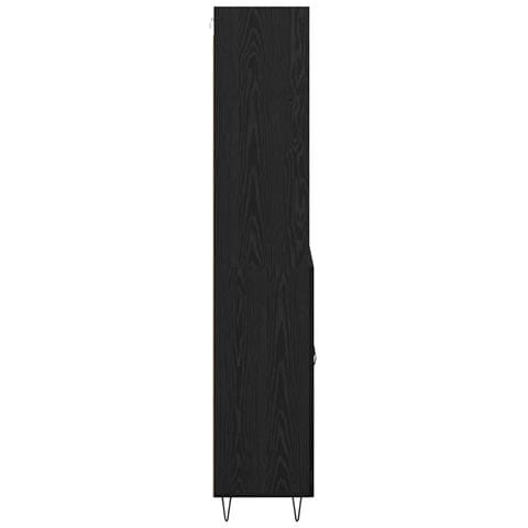 Credenza Rovere Nero 69,5 x 34 x 180 cm Legno multistrato - Foto 9