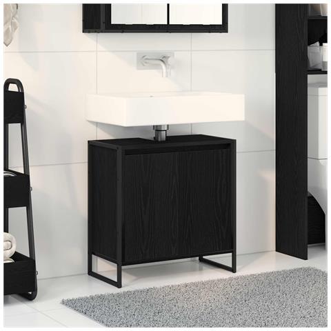 Mobile da Bagno Rovere Nero 60 x 30 x 60 cm Legno multistrato - Foto 2