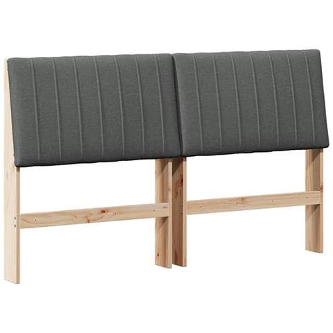 Testiera imbottita Grigio scuro 160 cm Pino massello - Foto 1