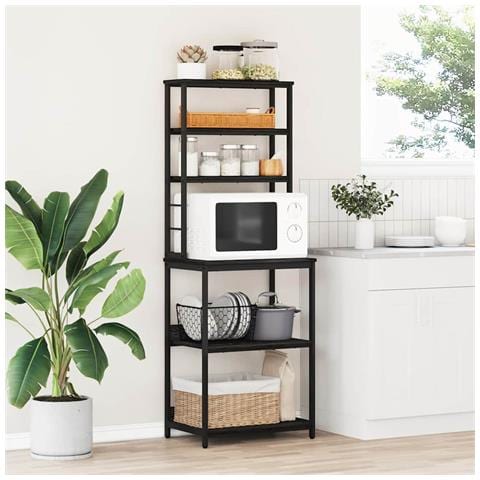 Mensola da cucina Rovere Nero 60 x 40 x 168 cm - Foto 2