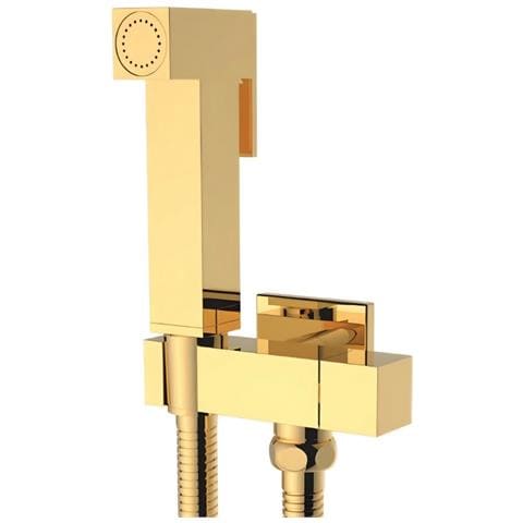 Idroscopino Wc Doccetta Ottone Portatile Shutoff Monogetto Con Leva Kit *** Finitura- : Oro Lucido Quadro - Foto 1