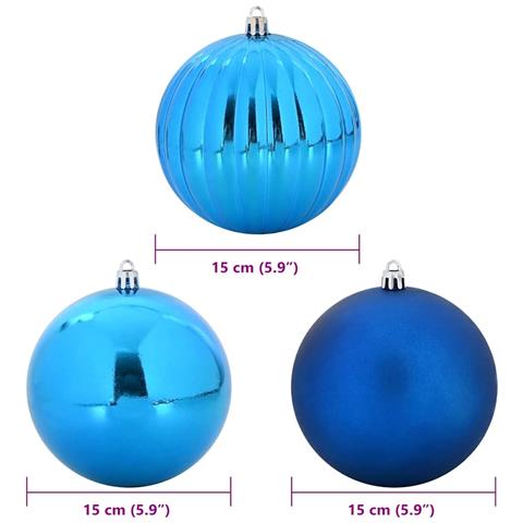 Set di Palle di Natale 9 pcs Blu Plastica - Foto 5