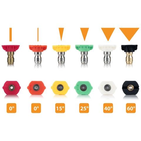 Set Di Lance E Ugelli Per Idropulitrice - 7 Lance (6 Dritte + 1 A 90°) + 6 Ugelli, Pressione Max 250 Bar, Lunghezza Totale 2,6 M, Sgancio Rapido 1/4"" - Foto 2