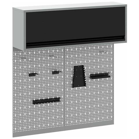 Set di armadi per attrezzi con lo scaffale 3 pcs Nero - Foto 1
