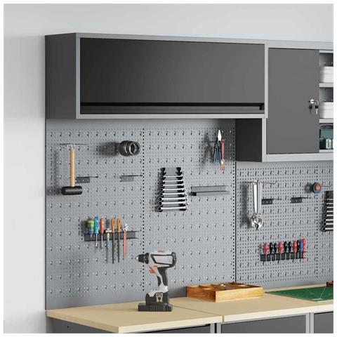 Set di armadi per attrezzi con lo scaffale 3 pcs Nero - Foto 2