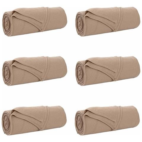 Coperte da Pile 6 pcs Cammello 210 x 140 cm Panno - Foto 1