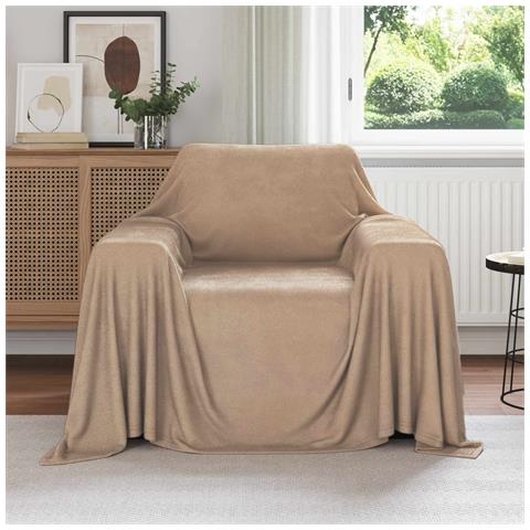 Coperte da Pile 6 pcs Cammello 210 x 140 cm Panno - Foto 2