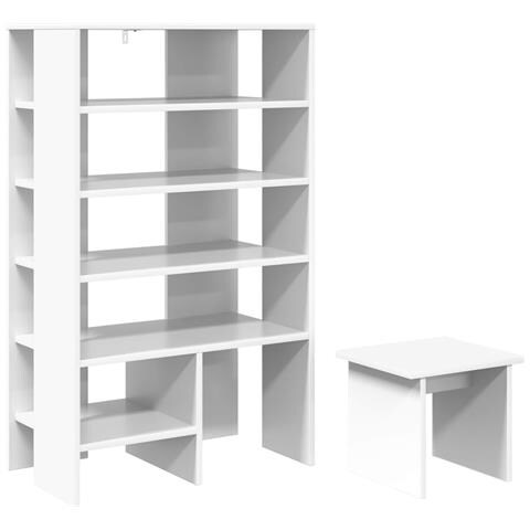 Mobile per scarpe 2 pcs Bianco Legno multistrato - Foto 1