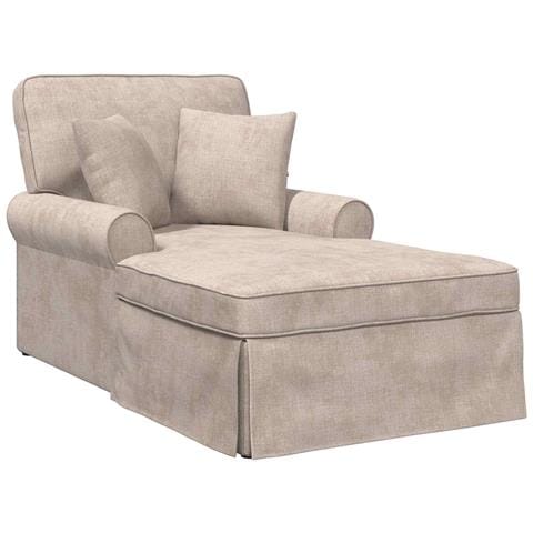 Chaise Longe con Gonna con cuscino Beige 157 x 91 x 91 cm ARES - Foto 1